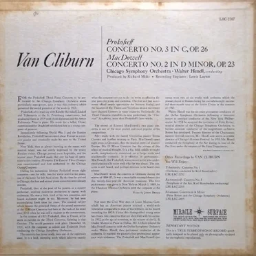 Prokofieff: Concerto no. 3 / MacDowell: Concerto no. 2