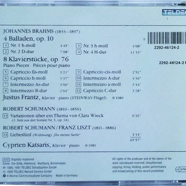 Balladen op. 10 / acht Klavierstücke, op. 76