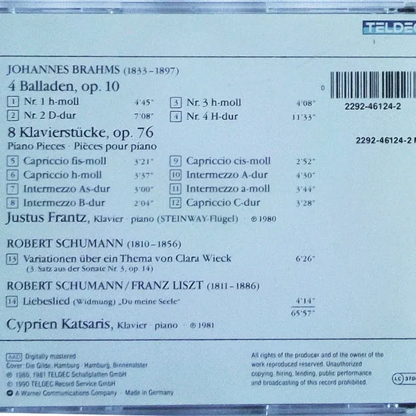 Balladen op. 10 / acht Klavierstücke, op. 76