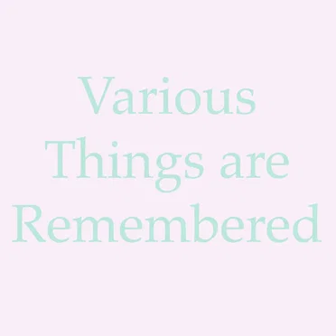 Various Things are Remembered by Atelier Pink Noise - album cover