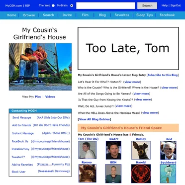 Too Late, Tom by My Cousin's Girlfriend's House - album cover