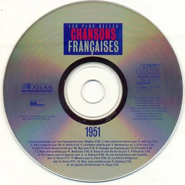 Les Plus Belles Chansons françaises : 1951 by Various Artists - album cover