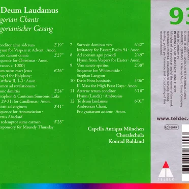 Te Deum Laudamus (Gregorian Chants) by Various Artists - album cover