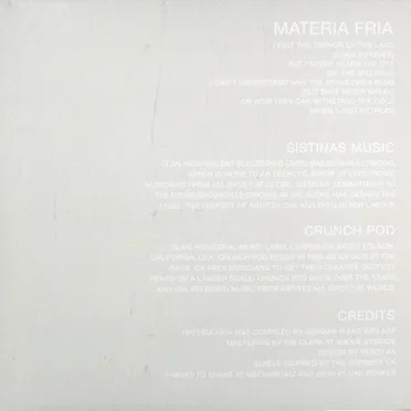 Materia Fria by Various Artists - album cover