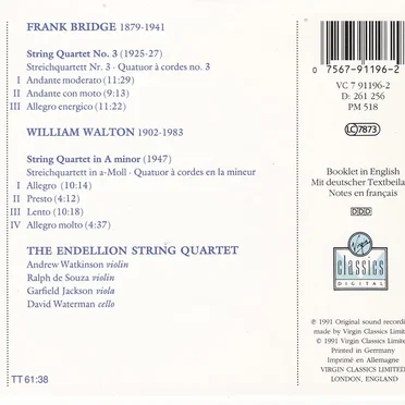 Walton: String Quartet / Bridge: String Quartet no. 3