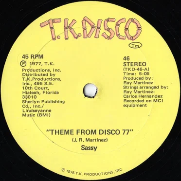 Theme From Disco 77 by Sassy - album cover