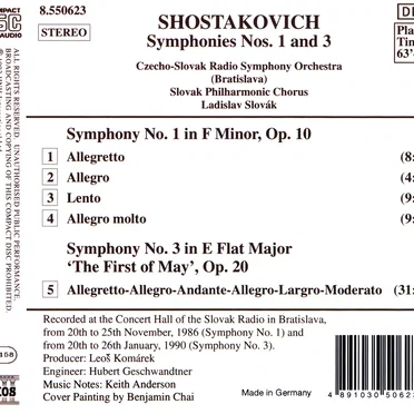 Symphonies: No. 1 / No. 3 “The First of May”