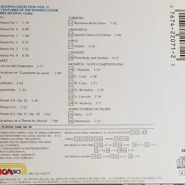 The Segovia Collection, Volume 5: Five Centuries of the Spanish Guitar