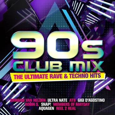 90s Club Mix: The Ultimate Rave & Techno Hits by Various Artists - album cover
