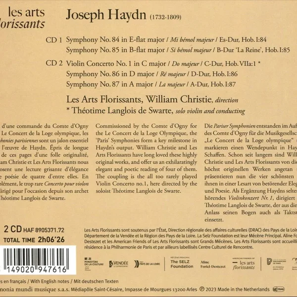 Haydn - Paris Symphonies - Violin Concerto No. 1 (Live)