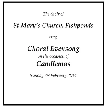 Candlemas 2014 by Choir of St Mary’s, Fishponds - album cover