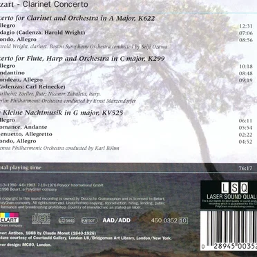 Concerto for Clarinet and Orchestra / Concerto for Flute, Harp & Orchestra / Eine Kleine Nachtmusik