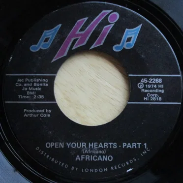 Open Your Hearts by Africano - album cover