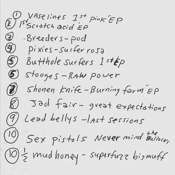 Kurt Cobain's top 10½ albums