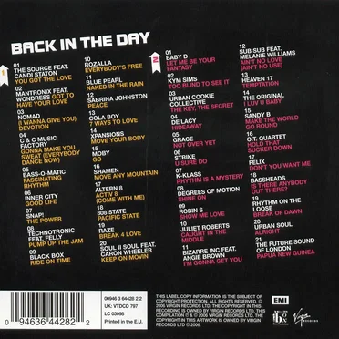 Back in the Day by Various Artists - album cover