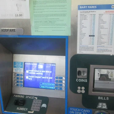 Bart Station Parking Ticket Machine