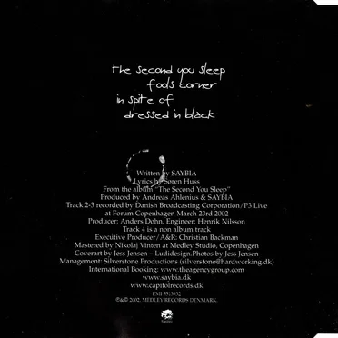The Second You Sleep by Saybia - album cover