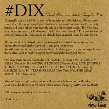 DIX: Dead Bees Label Sampler #10 by Various Artists - album cover