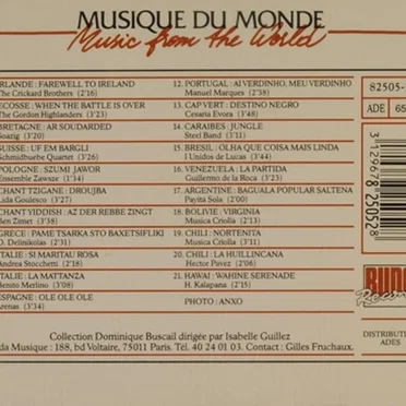 De l'Europe du Nord à l'Amérique du Sud: World Music, Vol. 1 by Various Artists - album cover