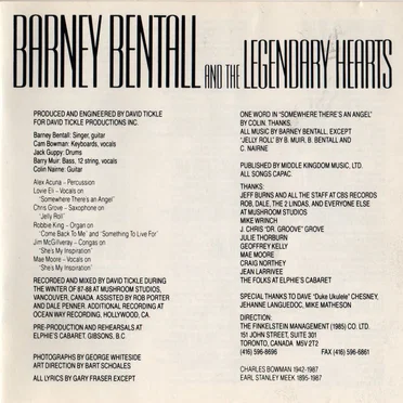 Barney Bentall and the Legendary Hearts by Barney Bentall and the Legendary Hearts - album cover