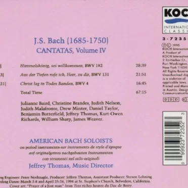 Cantatas, Volume IV: Early Cantatas from Mühlhausen and Weimar – Cantatas for Holy Week