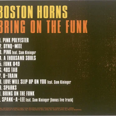 Bring On the Funk by The Boston Horns - album cover