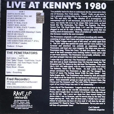 Live At Kenny's 1980 by The Penetrators - album cover