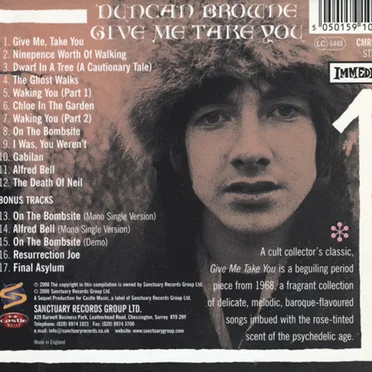 Give Me Take You by Duncan Browne - album cover