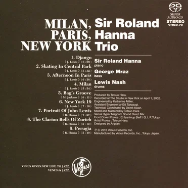 Milan, Paris, New York by Sir Roland Hanna Trio - album cover