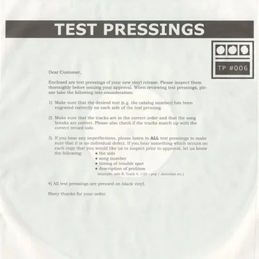 Testpressing #006