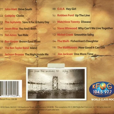 KFOG: Live From the Archives 10 by Various Artists - album cover