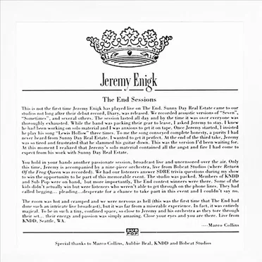 The End Sessions by Jeremy Enigk - album cover