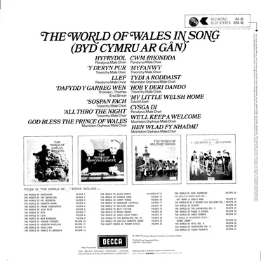 The World of Wales in Song by Various Artists - album cover