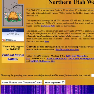 Shortwave Radio 1-18-2019 (Northern Utah WebSDR near Corinne, Utah, U.S.A. - WebSDR #1 (Yellow))