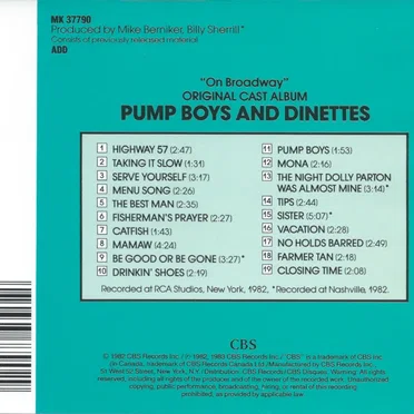 Pump Boys and Dinettes by Various Artists - album cover