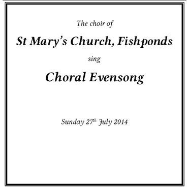 Choral Evensong 2014 by Choir of St Mary’s, Fishponds - album cover