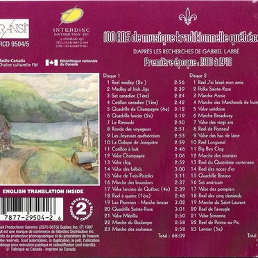 100 Ans de musique traditionelle québécoise - Première époque: 1900 à 1940 by Various Artists - album cover