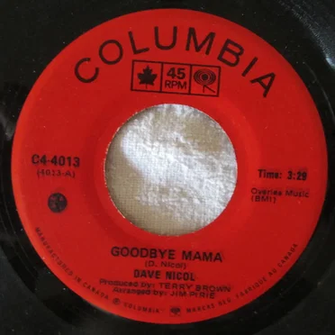Goodbye Mama by Dave Nicol - album cover