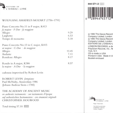 Piano Concertos K. 414 & K. 415 / Rondo, K. 386