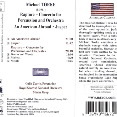 Rapture (Percussion Concerto) / An American Abroad / Jasper