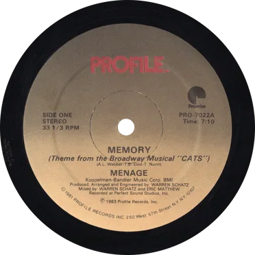 Memory (Theme from the Broadway Musical "Cats") by Menage - album cover