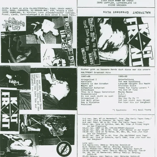 Sicher gibt es bessere Bands, doch diese war die unsere - Kaltfront Greatest Hits