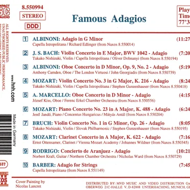 Famous Adagios by Various Artists - album cover