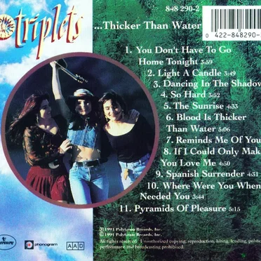 ...Thicker Than Water by The Triplets - album cover