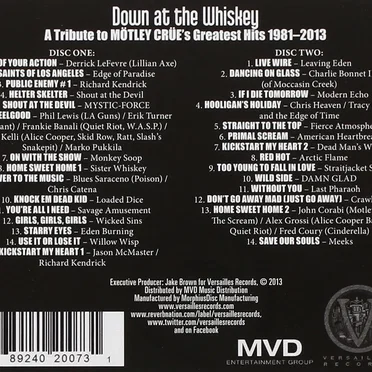 Down at the Whiskey: A Millennium Tribute to Mötley Crüe’s Greatest Hits 1981–2013 by Various Artists - album cover