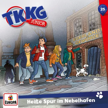 TKKG Junior 25: Heiße Spur im Nebelhafen by Frank Gustavus - album cover