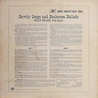 Bawdy Songs And Backroom Ballads - Vol.1