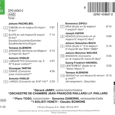 Pachelbel: Canon, Bach: Aria, Albinoni: Adagio