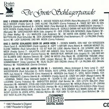 De Grote Schlagerparade - Volume 1 + 2 by Various Artists - album cover
