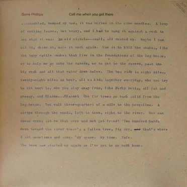 Call Me When You Get There